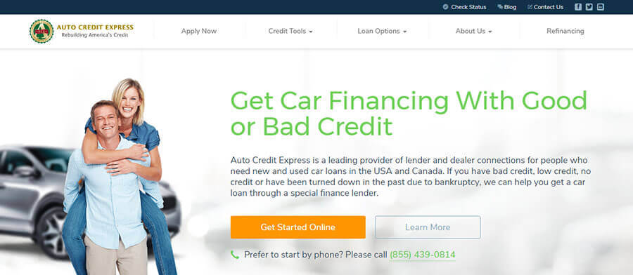 Auto Credit Express Homepage