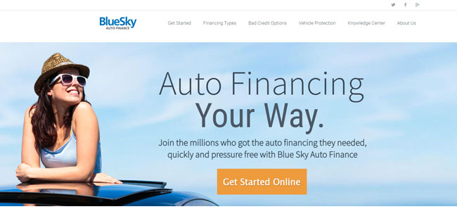 BlueSky Auto Finance Review Homepage