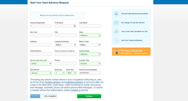 Cash Advance Review Application