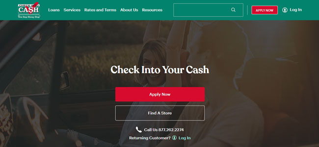 Check Into Cash Review Homepage