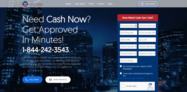 TFC Title Loans Review Homepage